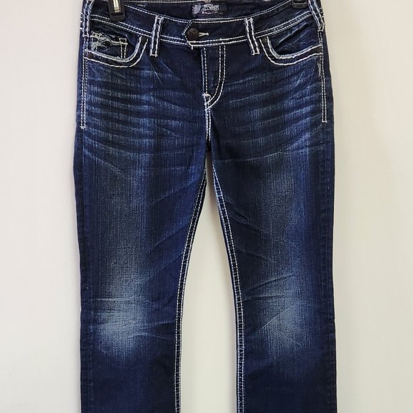 Women's Silver "Tuesday" Blue Jeans Mid Slim Boot W 31 L 33 - Picture 10 of 12